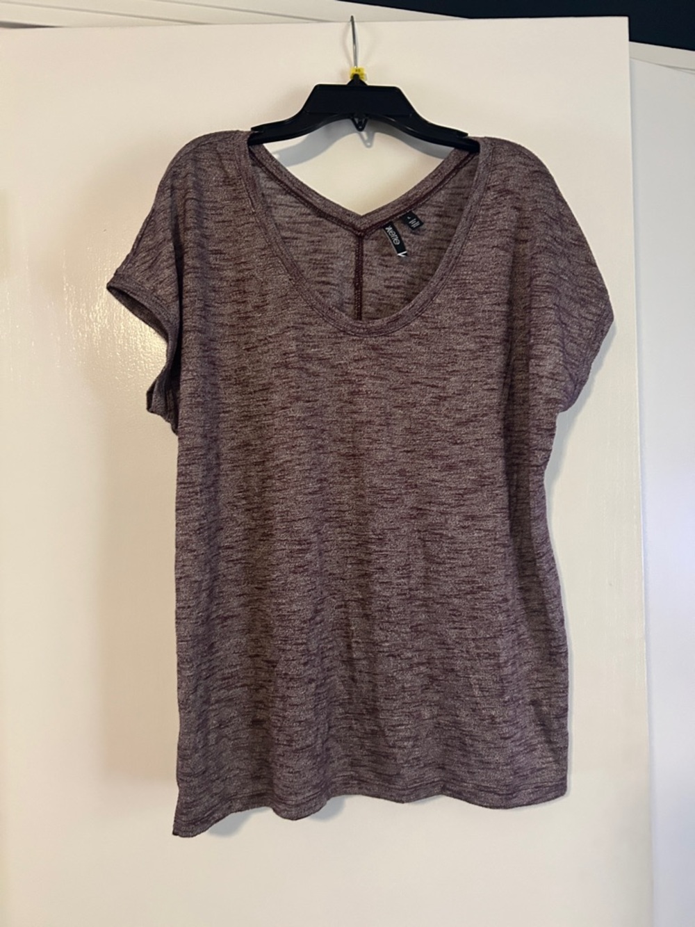 Valette Heathered Plum Short Sleeve V-Neck Tee
